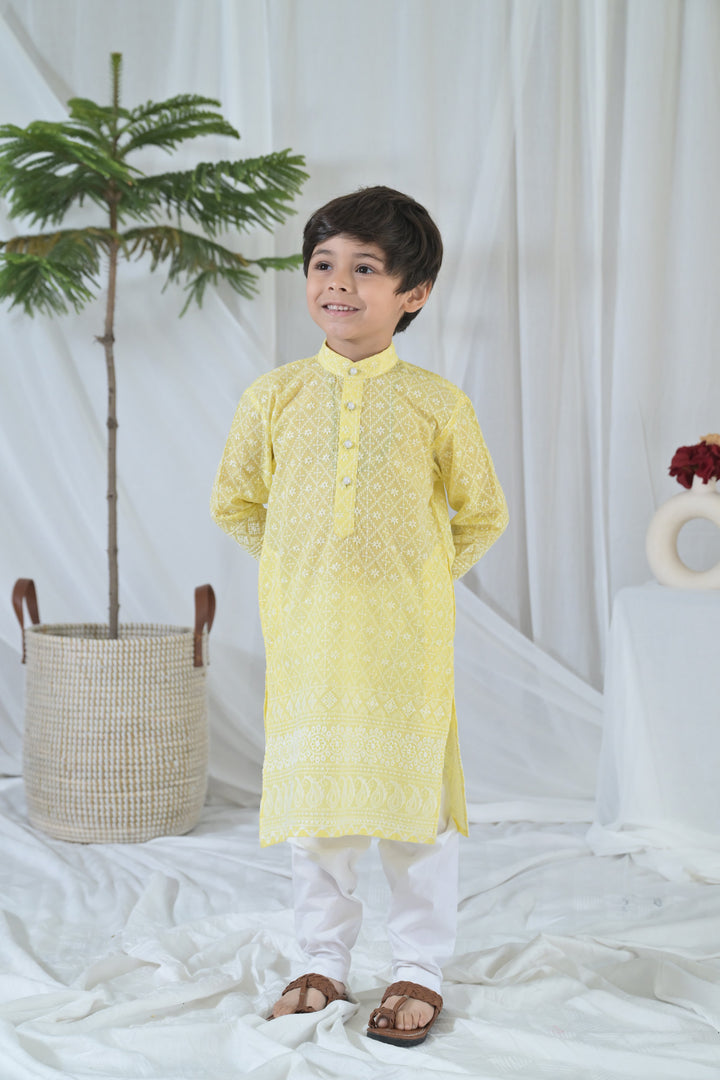 Happy Sunshine Kurta Set (2pc) (0-12 Yrs) MOMZJOY.COM