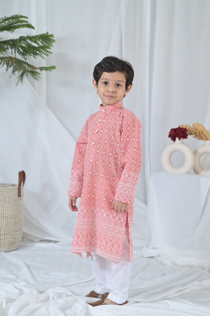 Lovable Peach Kurta Set (2pc) (0-12 Yrs) MOMZJOY.COM