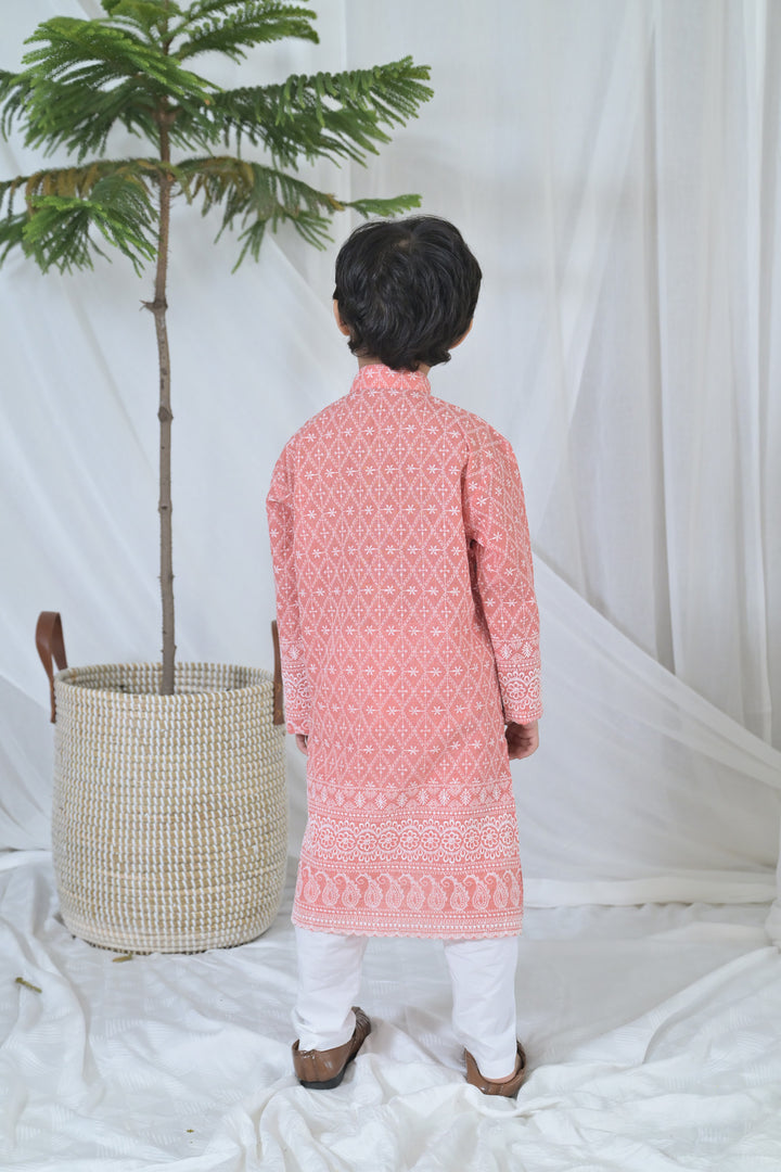 Lovable Peach Kurta Set (2pc) (0-12 Yrs) MOMZJOY.COM