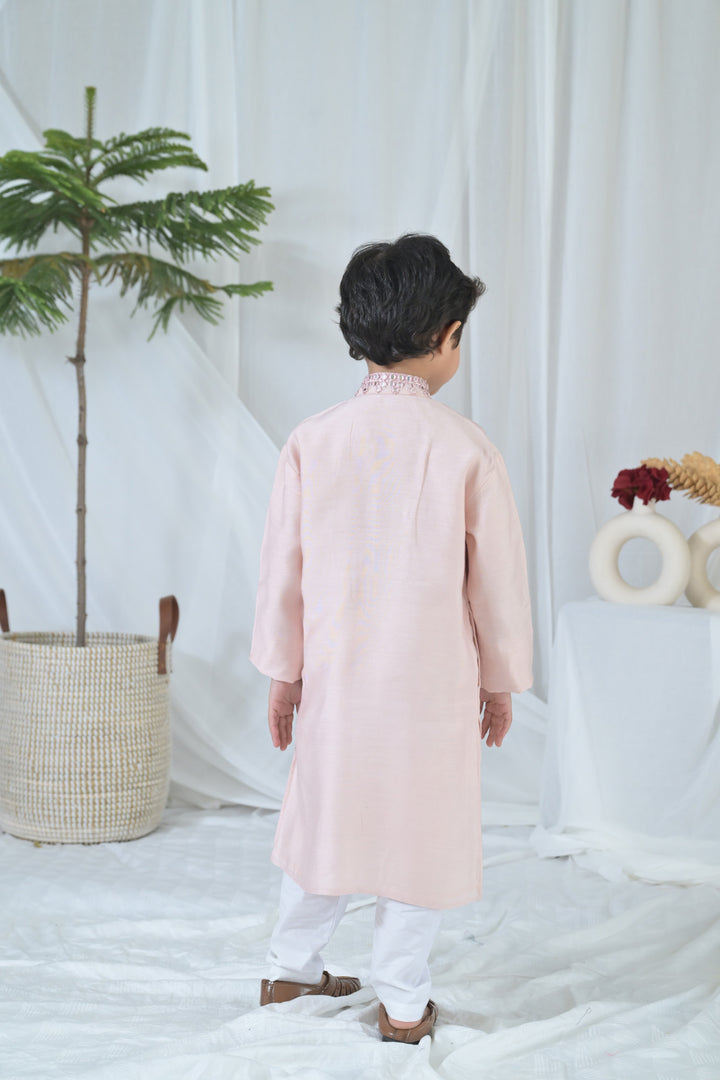 Luxe Coral Embroidered Kurta Set (2pc) (0-12 Yrs) MOMZJOY.COM