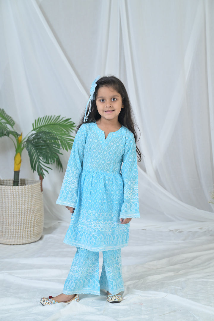 Radiant Blue Kurta Set (2pc) (0-12 Yrs) MOMZJOY.COM