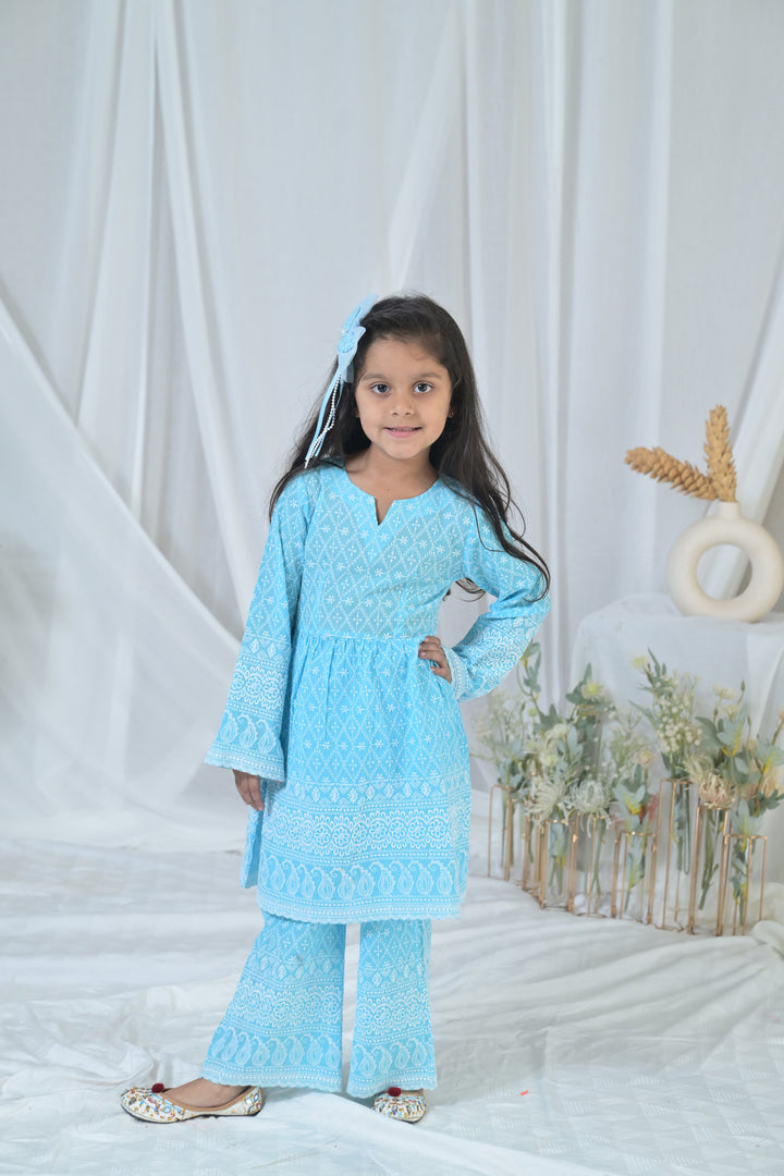 Radiant Blue Kurta Set (2pc) (0-12 Yrs) MOMZJOY.COM