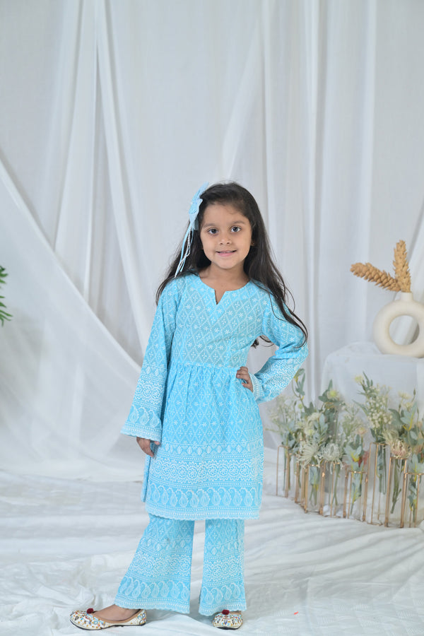 Radiant Blue Kurta Set (2pc) (0-12 Yrs) MOMZJOY.COM