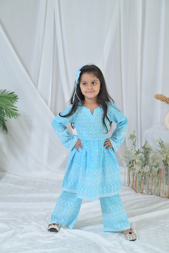 Radiant Blue Kurta Set (2pc) (0-12 Yrs) MOMZJOY.COM