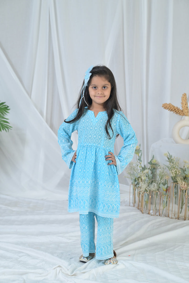 Radiant Blue Kurta Set (2pc) (0-12 Yrs) MOMZJOY.COM