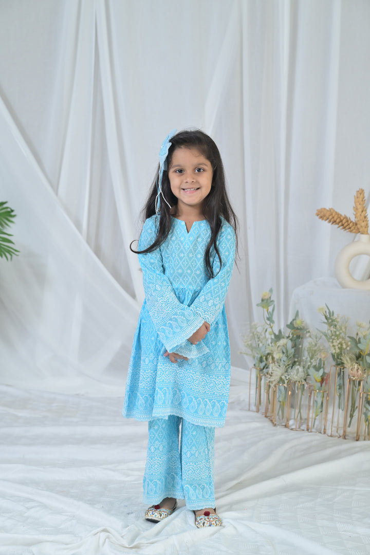 Radiant Blue Kurta Set (2pc) (0-12 Yrs) MOMZJOY.COM