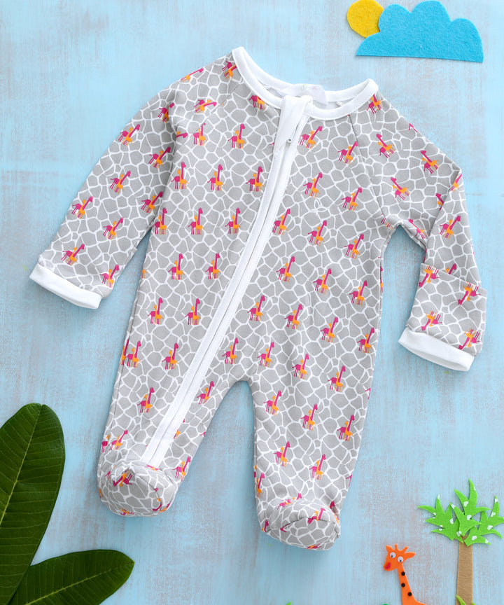 Boho Flamingo Giraffe Duo  - Sleeper Onesie (Set of 2) MOMZJOY.COM