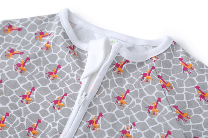 Boho Flamingo Giraffe Duo  - Sleeper Onesie (Set of 2) MOMZJOY.COM