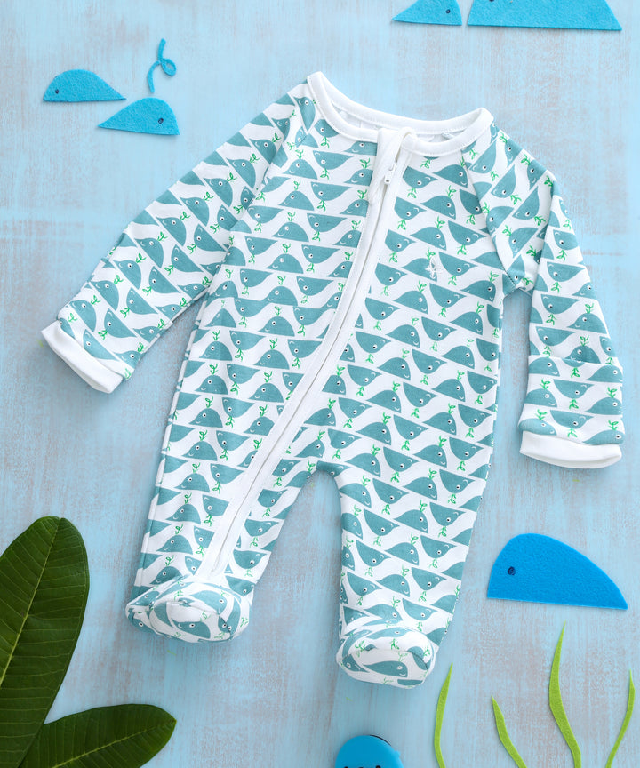 Pineapple Whale Duo  - Sleeper Onesie (Set of 2) MOMZJOY.COM