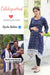 Navy Blue Ikat Front Zip Maternity & Nursing Kurta (100% Cotton) MOMZJOY.COM