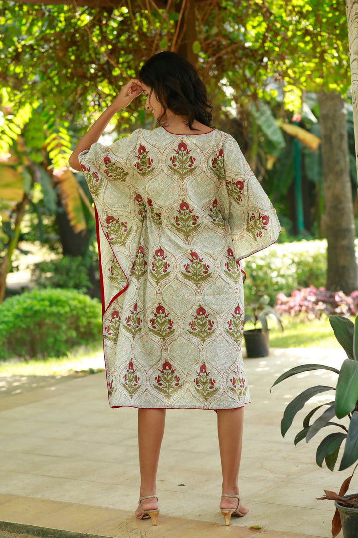 Classic Ethnic Floral Maternity & Nursing Kaftan (100% Cotton) momzjoy.com