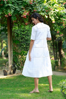 Paradise Daisy White Maternity & Nursing Dress (100% Cotton) momzjoy.com