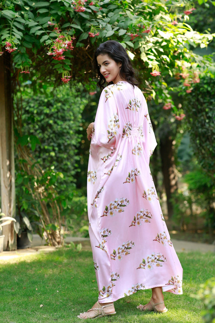 Luxe Peach Blossom Maternity Kaftan momzjoy.com