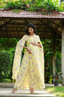 Lemon Pink Blossom Flying Sleeves Maternity & Nursing Dress momzjoy.com