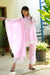 Luxe Pastel Pink Maternity & Nursing Pintucks Kurta + Bump Band Bottom + Dupatta (3 Pc) momzjoy.com