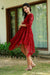 Sizzling Hot Red Pearl Maternity Knee Dress momzjoy.com