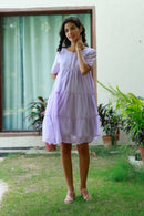 Charming Lilac Maternity & Nursing Layered Knee Dress momzjoy.com