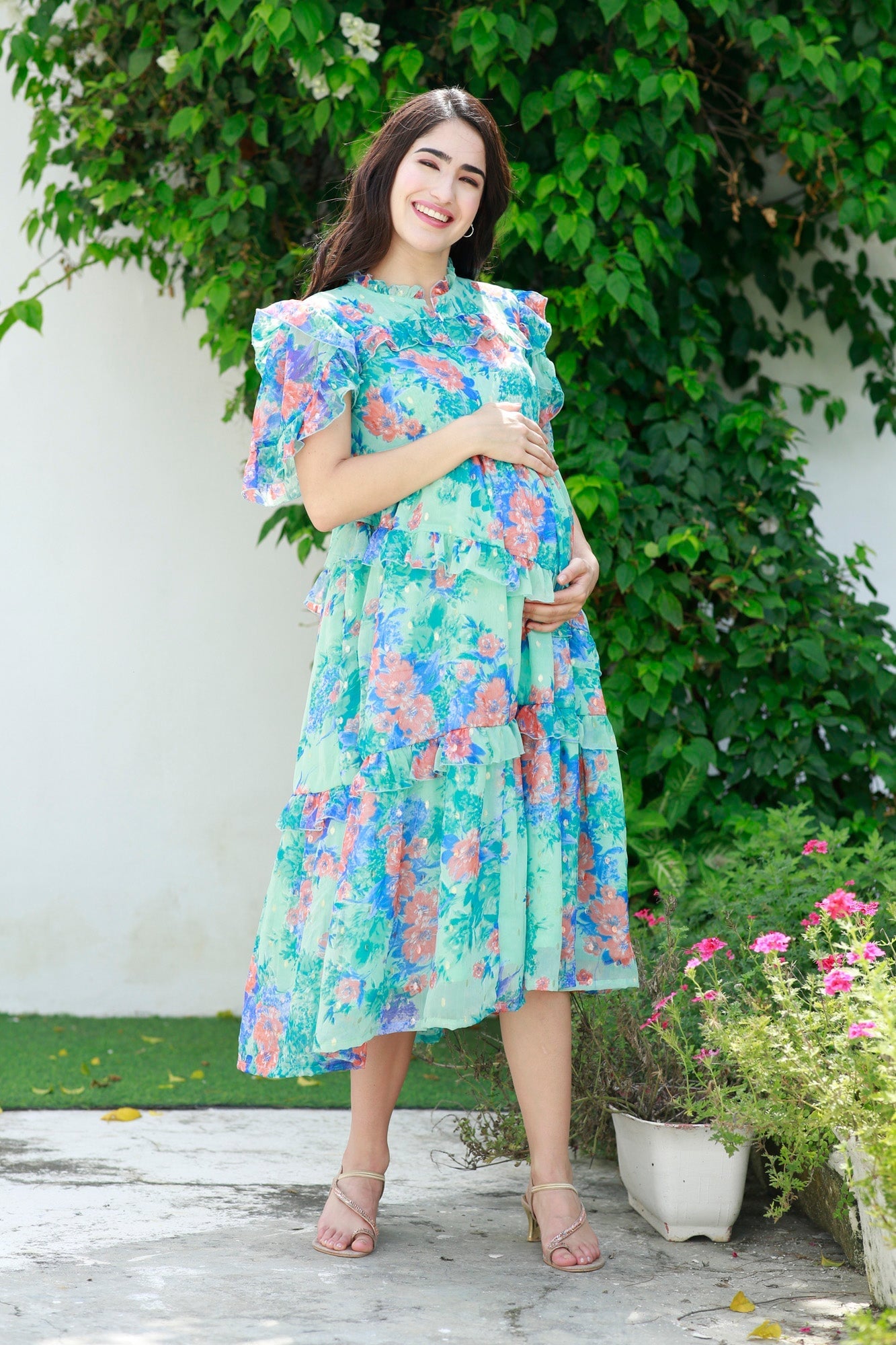 Mint Floral Maternity Dress Green Floral Smocked Mint Green Maternity Maxi Dress Long Sleeve Mint Floral Maternity Dress Green Floral Smocked Mint Green Maternity Maxi Dress Long Sleeve