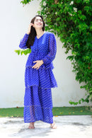 Vivacious Cobalt Blue Polka Maternity & Nursing Tiered Dress momzjoy.com