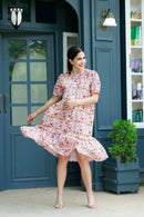 Quirky Amber Floral Punch Maternity & Nursing Dress momzjoy.com
