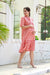 Carrot Punch Floral Maternity & Nursing Frill Shirt Dress momzjoy.com