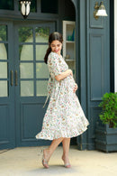 Angelic Floral Concealed Zips Maternity & Nursing Dress MOMZJOY.COM