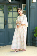 Creamy Candy Maternity & Nursing Kaftan Dress (100% Cotton) momzjoy.com