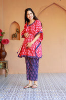 Classy Taffy Pink Maternity & Nursing Kaftan Coord Set (100% Cotton) (2 pc) momzjoy.com