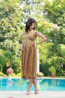 Chirpy Tortilla Striped Maternity & Nursing Dress MOMZJOY.COM