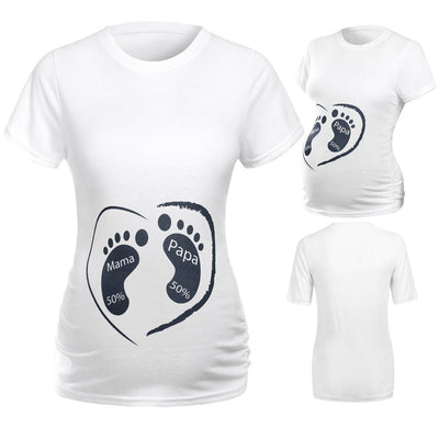 Cute Mama And Papa Maternity Tee/T-shirt momzjoy.com