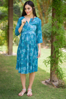 Emerald Shaded Nursing Front Zip Dress momzjoy.com