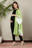 Eden Lime Green Cascading Maternity Satin Cover Up momzjoy.com
