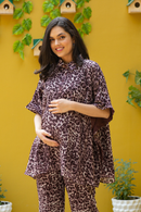 Luxe Noir Jungle Print Maternity & Nursing Top momzjoy.com