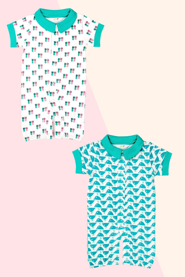 Pineapple Whale Baby Romper (Set of 2) MOMZJOY.COM