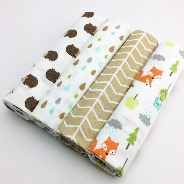 100% Cotton Fox Forest Baby Swaddles (Set of Four) - MOMZJOY.COM