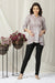 Luxe Graceful Beige Pleated Shimmer Maternity Top MOMZJOY.COM