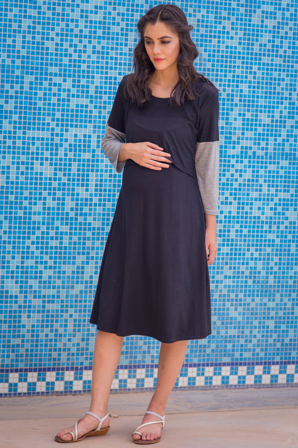 Comfy Lift Up Nursing Night Dress MOMZJOY.COM