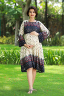 Indian Loom Maternity & Nursing Crepe Dress MOMZJOY.COM