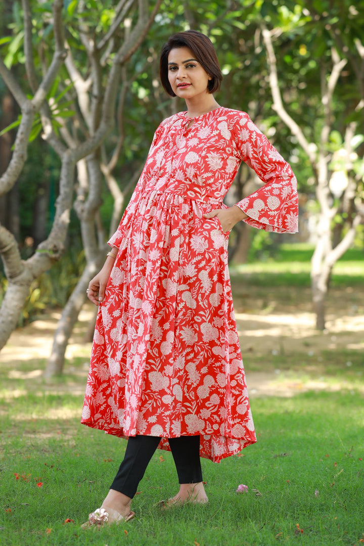 Dancing Ruby Maternity & Nursing Kurta Dress momzjoy.com