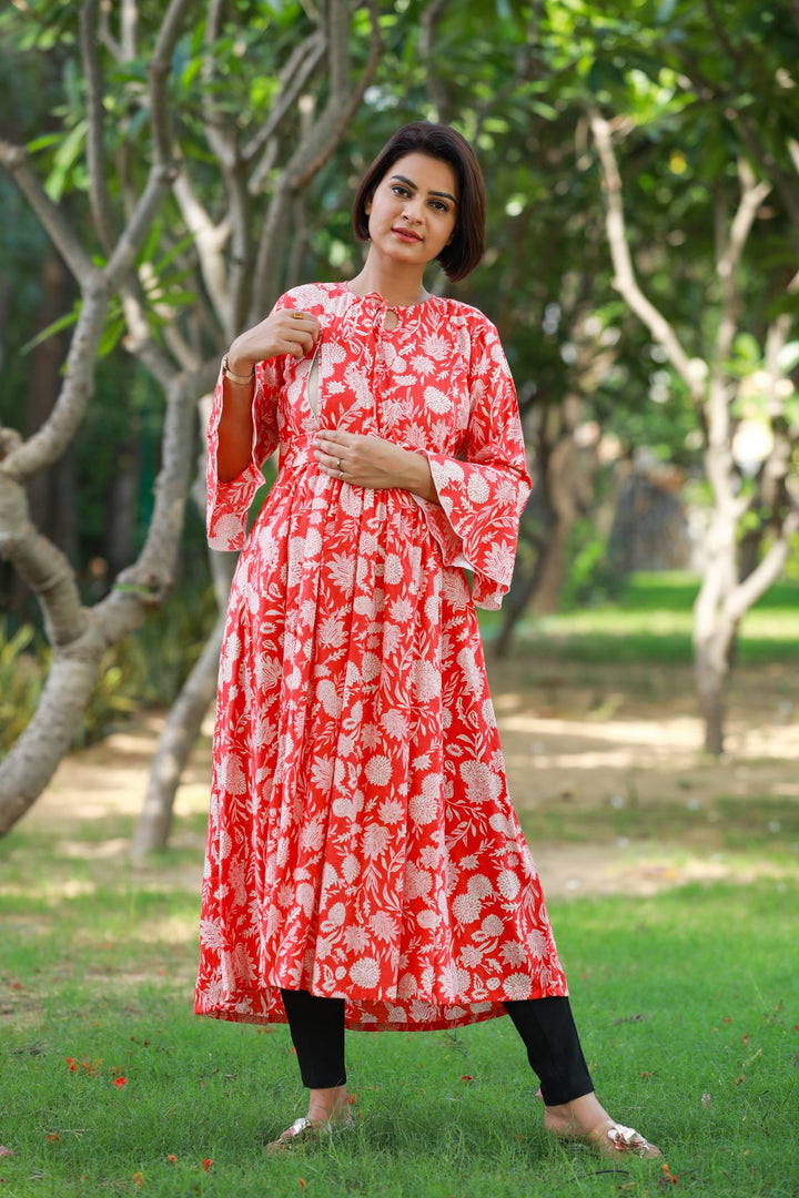 Dancing Ruby Maternity & Nursing Kurta Dress momzjoy.com