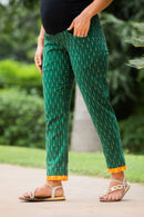 Forest Green Over The Bump Palazzo Ikat Pants MOMZJOY.COM