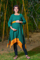 Emerald Ikat Maternity & Nursing Kurta MOMZJOY.COM