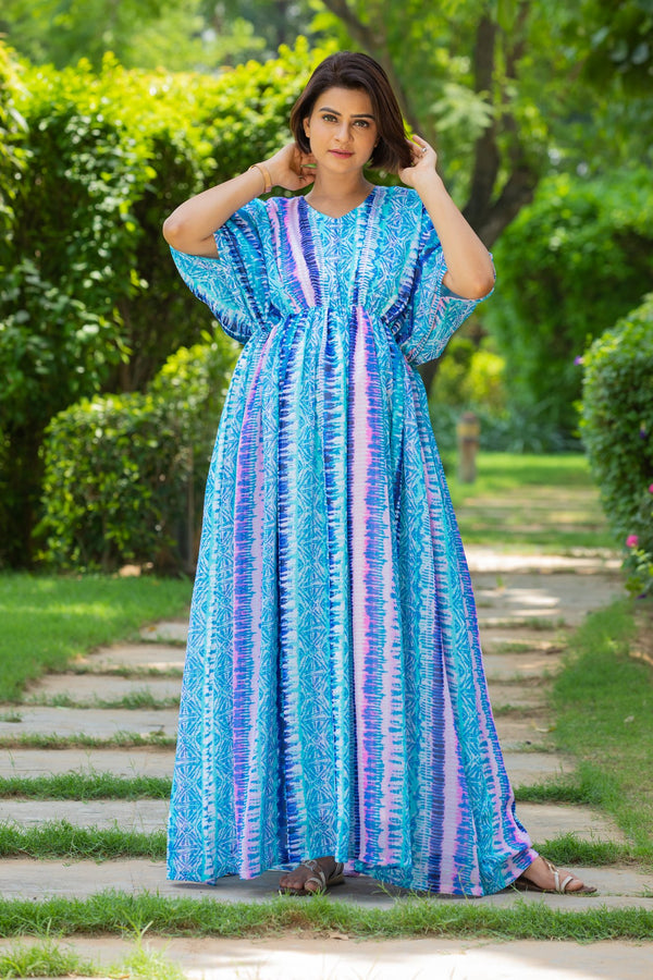 Aztec Waves Maternity Kaftan Dress momzjoy.com