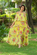 Sunshine Off-Shoulder Maternity Maxi Dress MOMZJOY.COM