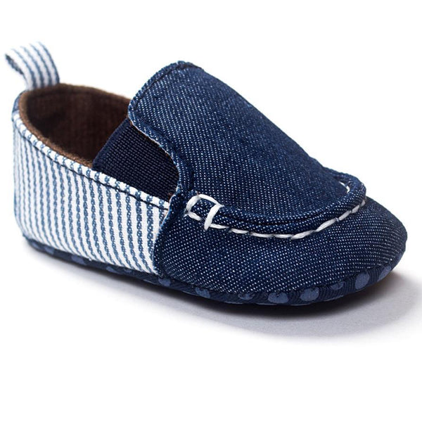 Toddler Denim Stripe Baby Shoes - MOMZJOY.COM