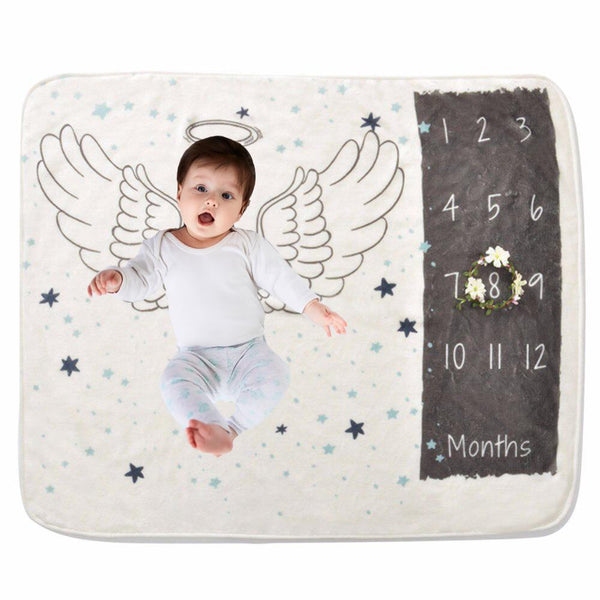 Angelic New Born  Milestone Baby Blanket Photoshoot Prop MOMZJOY.COM