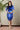 Smashing Cerulean Blue Ruched Maternity Velvet Dress MOMZJOY.COM