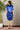 Smashing Cerulean Blue Ruched Maternity Velvet Dress MOMZJOY.COM