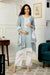 Luxe Basil White Floral Maternity & Nursing Kurta + Bump Band Bottom + Dupatta (3 pc) (100% Cotton) momzjoy.com