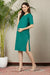 Bottle Green Stretchable Maternity Dress MOMZJOY.COM